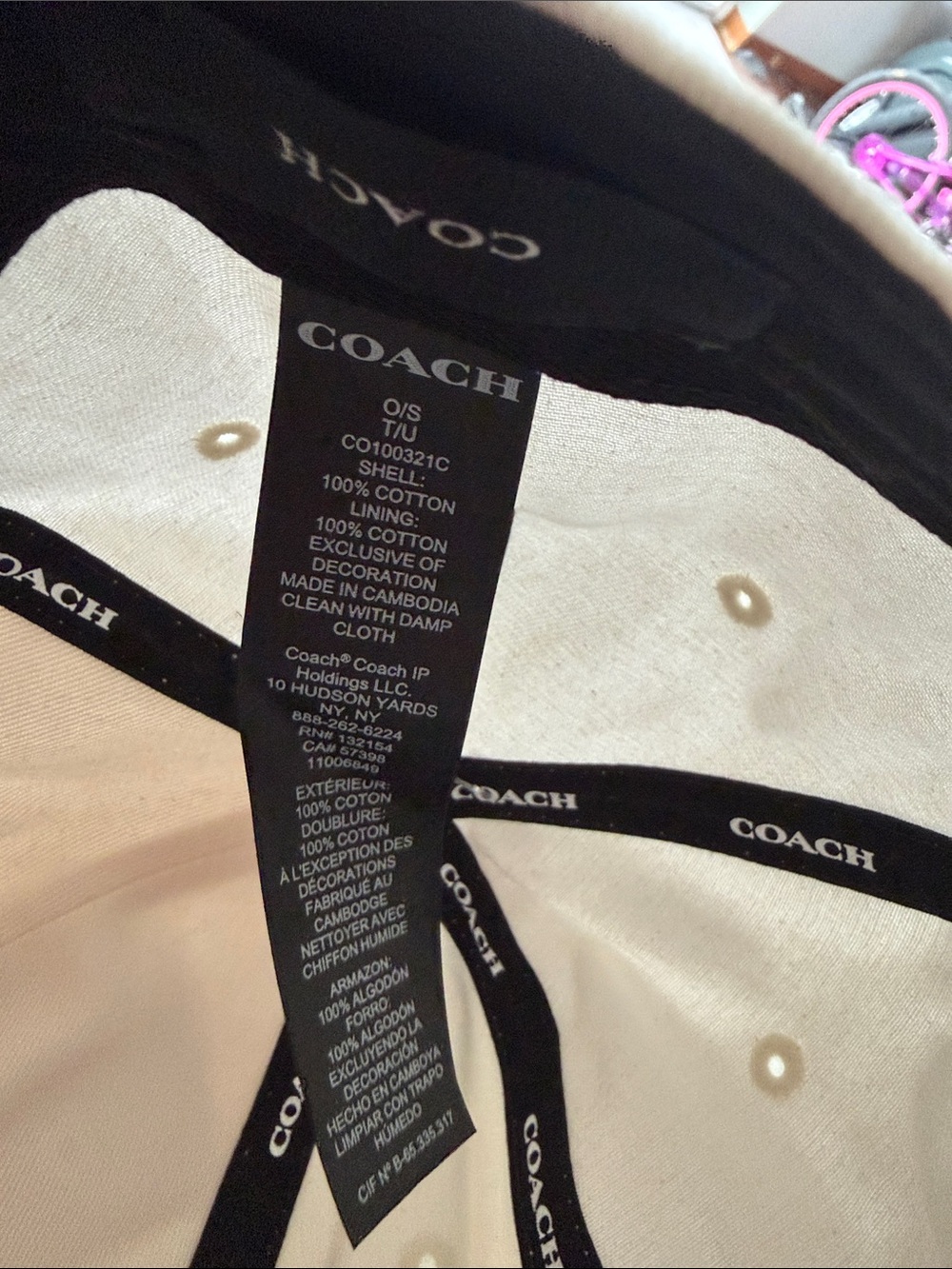 Coach Cream Embroidered Logo Baseball Cap - Picture 5 of 5